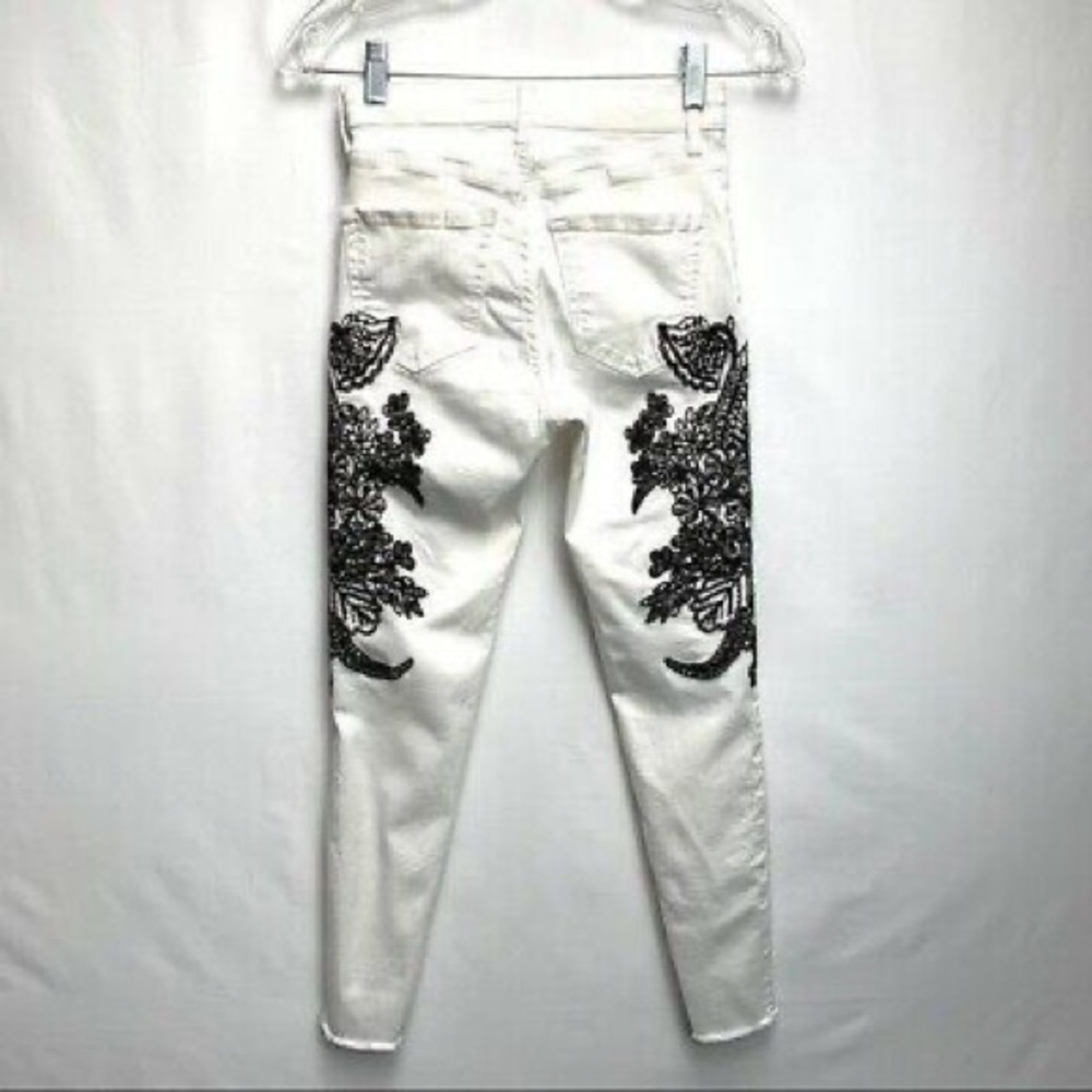 Topshop white embroidered Jamie jeans